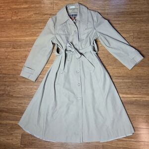 Vintage Bay Mist San Francisco Classic Trench Coat | Removable Plaid Liner | S/M